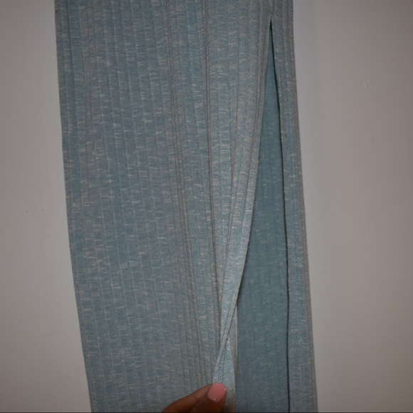 Forever21 Baby Blue Slit Maxi Skirt - Picture 3 of 5